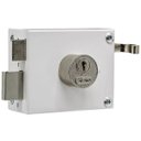 Ver imagem 1 de Fechadura para Portão de Sobrepor Branca 50mm | Silvana