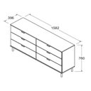 Ver imagem 3 de Comoda 158 Cm 6 Gavetas Pes Madeira Dm243 Verde Oliva Dtall
