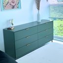 Ver imagem 5 de Comoda 158 Cm 6 Gavetas Pes Madeira Dm243 Verde Oliva Dtall