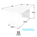 Ver imagem 5 de Mesa de Jantar 6 Lugares Cozinha 200x100cm Mdp Netmobil - Branco