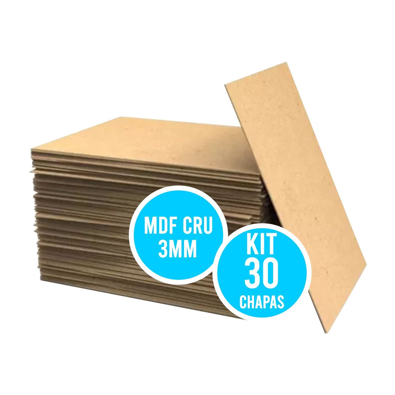 Chapa Mdf Cru 3mm Placa 21x29,7 Cm A4 para Artesanato Adesivo 30 Unidades - 2