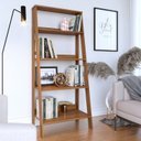 Ver mais imagens de Escrivaninha Estante e Estante para Livros Escada Tok 2 Prateleiras 4 Prateleiras 122cm Espresso Móveis Noce Milano