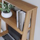 Ver imagem 3 de Escrivaninha Estante e Estante para Livros Escada Tok 2 Prateleiras 4 Prateleiras 122cm Espresso Móveis Noce Milano