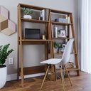 Ver imagem 1 de Escrivaninha Estante e Estante para Livros Escada Tok 2 Prateleiras 4 Prateleiras 122cm Espresso Móveis Noce Milano