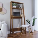 Ver imagem 2 de Escrivaninha Estante e Estante para Livros Escada Tok 2 Prateleiras 4 Prateleiras 122cm Espresso Móveis Noce Milano