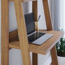 Ver imagem 5 de Escrivaninha Estante e Estante para Livros Escada Tok 2 Prateleiras 4 Prateleiras 122cm Espresso Móveis Noce Milano