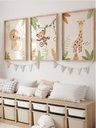 Ver imagem 1 de Kit 3 Quadros Decorativos Infantil Animais Safari No13