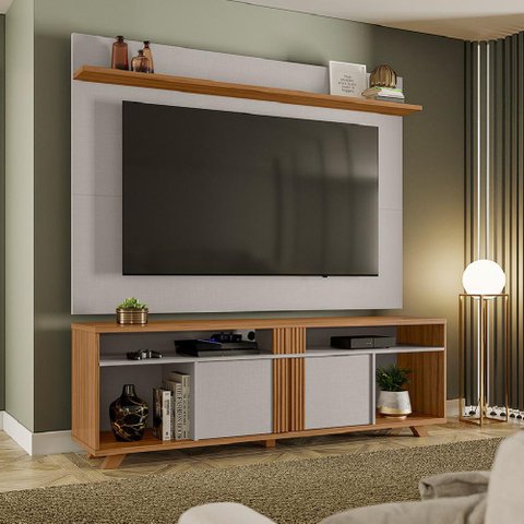Rack Bancada Ripado com Painel para TV até 70 Polegadas 1,80 cm