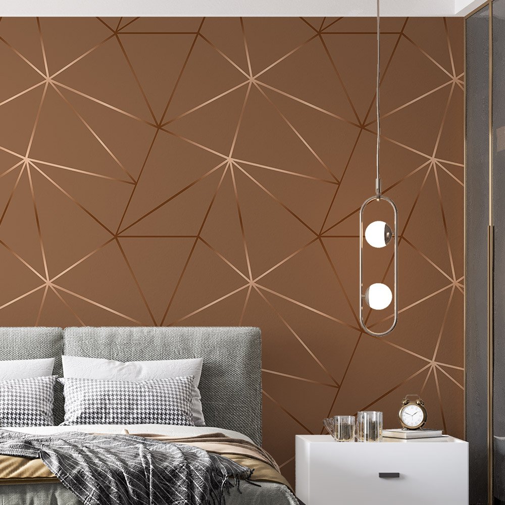 Papel De Parede Adesivo Zara Marrom Com Brown Gold - 3,3m | MadeiraMadeira