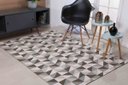 Ver imagem 1 de Tapete 2,50m X 2,00m Sala Quarto Tecido Jacquard Antiderrapante Geométrico - Ladrilhado Marrom