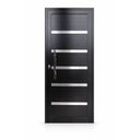 Ver imagem 2 de Porta Pivotante De Aluminio Preto Frisada 2,10 (A) x 1,20 (L)  Linha 30 C/friso