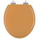 Ver imagem 1 de Assento Sanitario Poliester com Amortecedor Convencional Oval Amarelo Terra para Vaso Celite