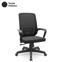 Cadeira Adrix Presidente Poliéster Giratória Relax com Braços Fixos - 4
