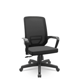 Cadeira Adrix Presidente Poliéster Giratória Relax com Braços Fixos - 1