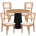 Ver imagem 1 de Conjunto de Jantar Mesa 4 Cadeiras Mdf