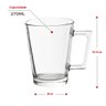 Kit 2 Xícaras de Vidro 270ml Martin Alça Quadrada - 2