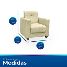 Kit Poltrona Cadeira para Sala Confortável Reforçada Veneza Suede - 7