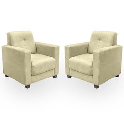 Kit Poltrona Cadeira para Sala Confortável Reforçada Veneza Suede - 1