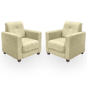 Kit Poltrona Cadeira para Sala Confortável Reforçada Veneza Suede