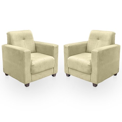 Kit Poltrona Cadeira para Sala Confortável Reforçada Veneza Suede