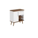 Ver imagem 3 de Gabinete para Banheiro com Pés 70cm Veneza Marrom/Branco/Nogal