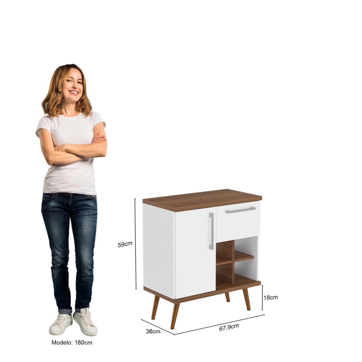 Gabinete para Banheiro com Pés 70cm Veneza - 5