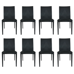 Cadeira Rattan Preta - Kit com 8 - 1