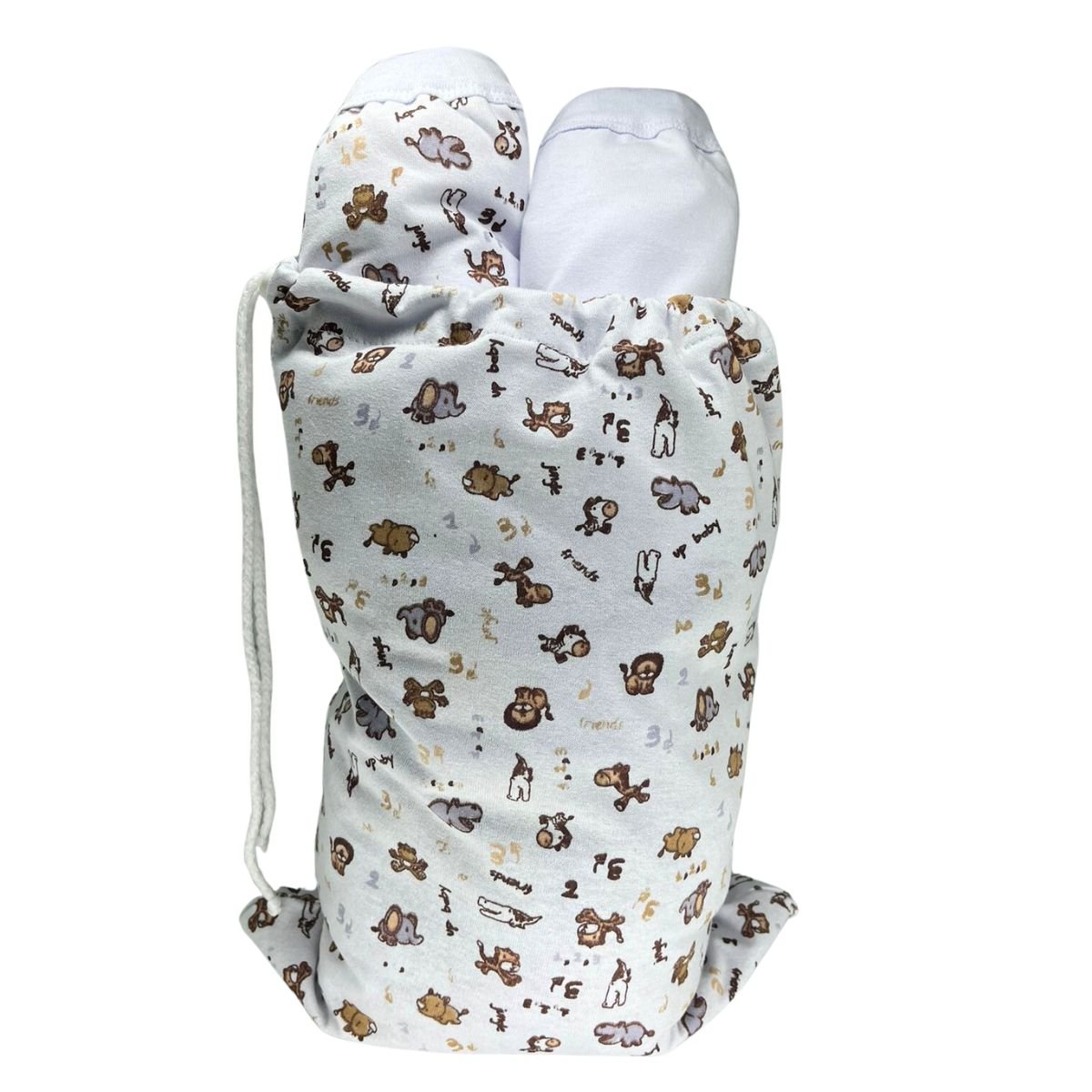 Kit Saco Impermeável Roupa Molhada Bebê Infantil Safari Bco - 10