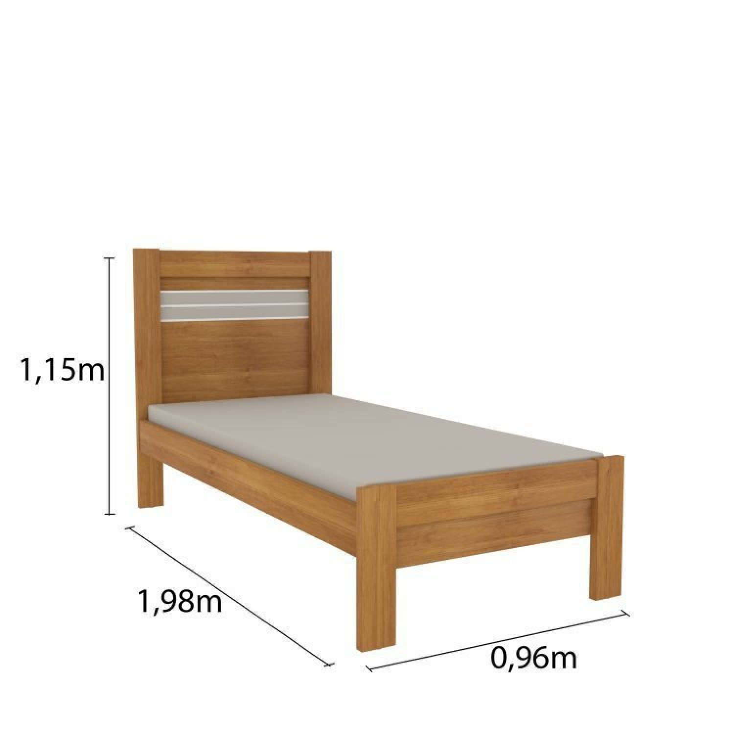 Quarto Completo Guarda Roupa 3 Portas e Cama Solteiro Oregon Tcil Móveis - 13
