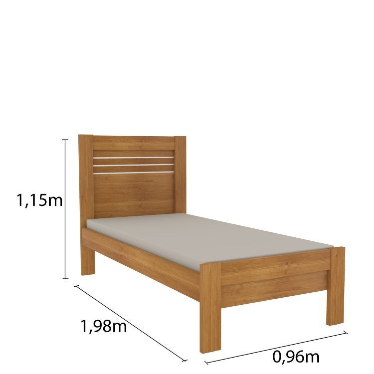 Quarto Completo Guarda Roupa 3 Portas e Cama Solteiro Oregon Tcil Móveis - 11