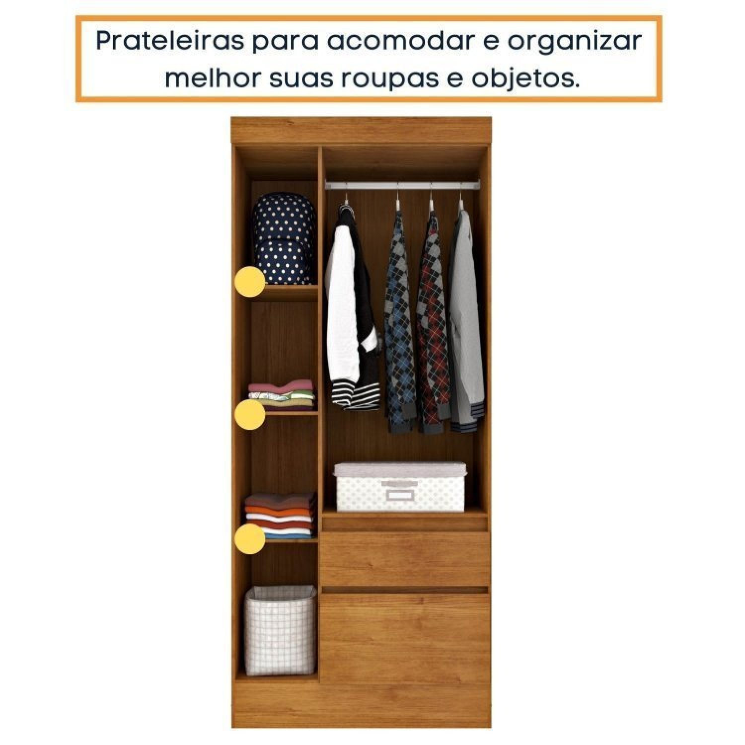 Quarto Completo Guarda Roupa 3 Portas e Cama Solteiro Oregon Tcil Móveis - 7