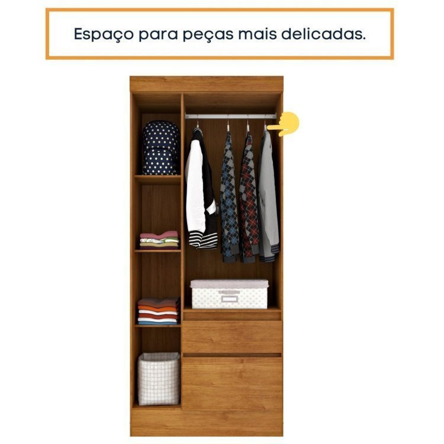Quarto Completo Guarda Roupa 3 Portas e Cama Solteiro Oregon Tcil Móveis - 5