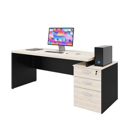 Mesa de Escritório Pedestal 3 Gavetas 1.90x70 Tpo 30mm Netmobil - Dubai - 5