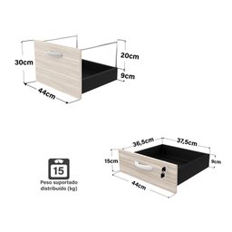 Mesa de Escritório Pedestal 3 Gavetas 1.90x70 Tpo 30mm Netmobil - Dubai - 7