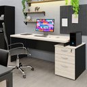 Ver imagem 2 de Mesa de Escritório Pedestal 3 Gavetas 1.90x70 Tpo 30mm Netmobil - Dubai