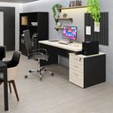 Ver imagem 4 de Mesa de Escritório Pedestal 3 Gavetas 1.90x70 Tpo 30mm Netmobil - Dubai