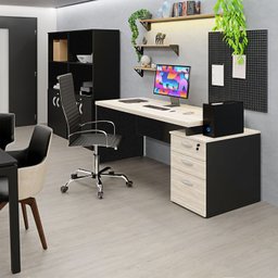 Mesa de Escritório Pedestal 3 Gavetas 1.90x70 Tpo 30mm Netmobil - Dubai - 4