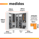 Ver imagem 3 de Guarda Roupas Modulado de Canto Madrid com 9 Portas Maxel