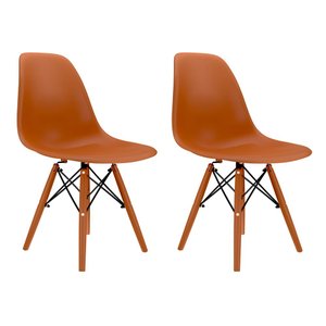 Conjunto Com 2 Cadeiras Eames Terracota Empório Tiffany Base Em Polipropileno