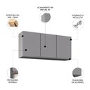 Ver imagem 4 de Armário de Cozinha Aéreo 120cm 3 Portas Virgínia Cinza - Lumil