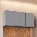 Ver imagem 5 de Armário de Cozinha Aéreo 120cm 3 Portas Virgínia Cinza - Lumil