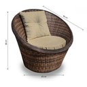 Ver imagem 4 de Conjunto Sofá para Jardim Bola Fibra Sintética -Sofá 2 Lugares 2 Poltronas e 1 Mesa Centro - Tecido