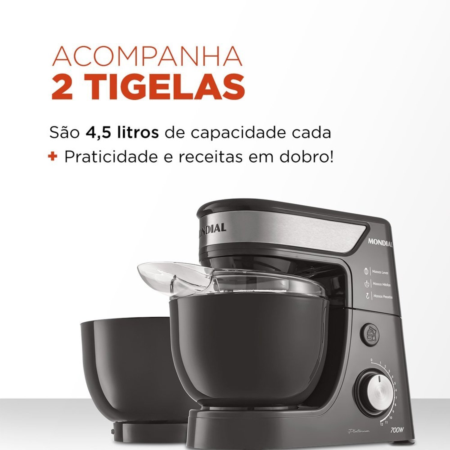 Batedeira Planetária Platinum 700w 220v Bp-01p-pi Mondial - 6