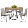 Mesa de Jantar Dubai 4 Lugares Linho Cinza Claro/Preto Fosco/Siena 3897 - Mais Decor - 2