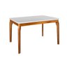 Mesa De Jantar Turquesa Vidro OffWhite Base/Marrom - 1