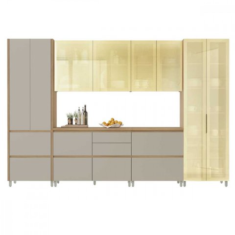 Cozinha 6 Peças Nesher Rainha Cristaleira 100% MDF