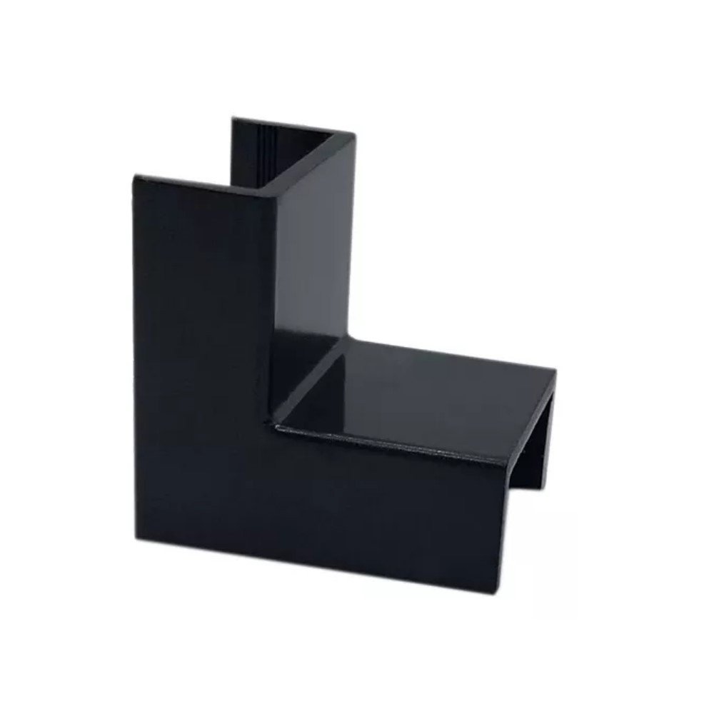 Kit 2 Conexão Curva Cotovelo Interno Preto Canaleta 20x10mm - 2