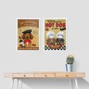 Ver imagem 2 de Kit 2 Quadros Cozinha Dachshund 24x18cm - com Vidro:madeira Preta
