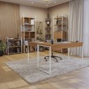 Ver imagem 7 de Conjunto Completo para Escritório 6 Peças com Mesa Escrivaninha Linha Industrial Kappesberg