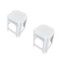 Ver imagem 1 de Kit 2 Bancos Plástico Banquinho Branco Infantil 34cm